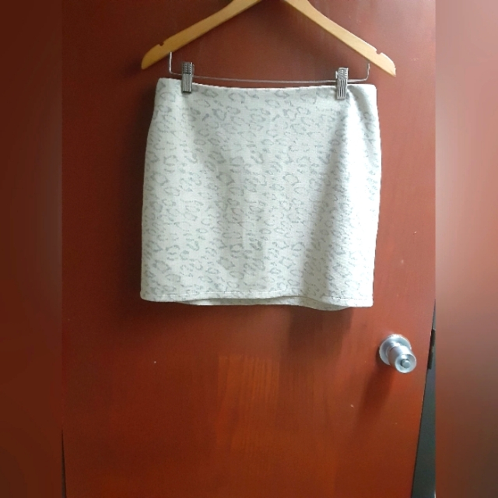 Altard State Mini Skirt Cream Gigham Women's Size L Party Sexy Zip Back